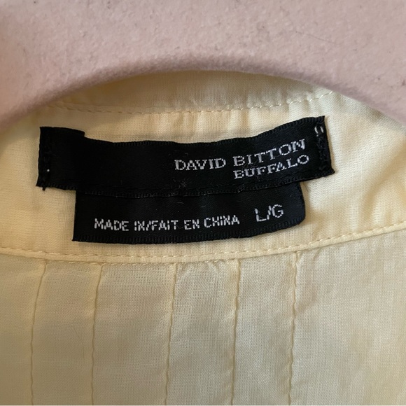 Buffalo button down shirt Sz l cotton with cute cup sleeves in yellow - Picture 3 of 7